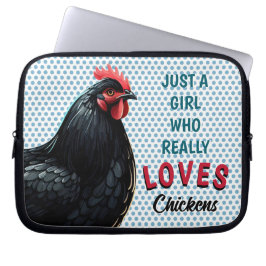 Nur ein Mädchen, das wirklich Hühner in Australorp Laptopschutzhülle
