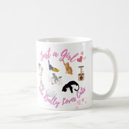 Nur ein Mädchen, das wirklich Katzen Liebe Kaffeetasse