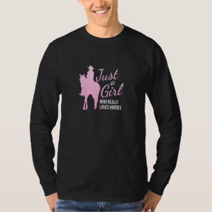 Nur ein Mädchen, das wirklich Lieben Pferde niedli T-Shirt