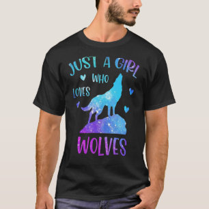 Nur ein Mädchen, das Wölfe für Wolf Liebe T-Shirt