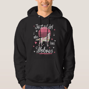 Nur ein Mädchen, das Wölfe Liebe Hoodie