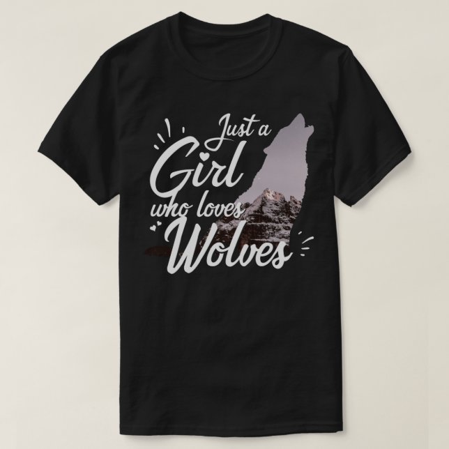 Nur ein Mädchen, das Wölfe Liebe T-Shirt (Design vorne)