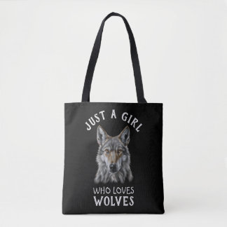 Nur ein Mädchen, das Wölfe Liebe Tasche