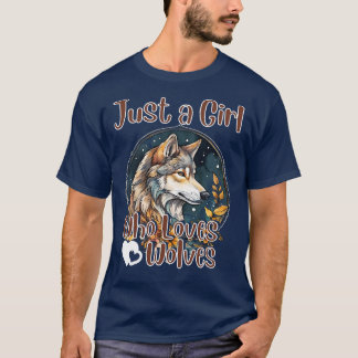 Nur ein Mädchen, das Wölfe Liebe Watercolor Niedli T-Shirt