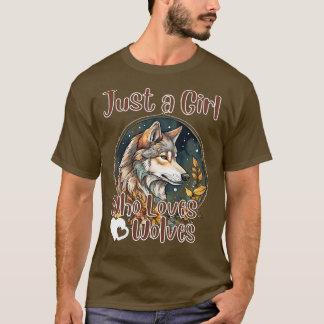 Nur ein Mädchen, das Wölfe Liebe Watercolor Niedli T-Shirt