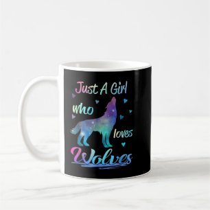 Nur ein Mädchen, das Wölfe liebt Tier Kaffeetasse