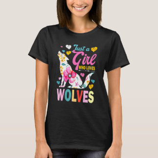 Nur ein Mädchen, das Wolfen Niedlichen Wolf Lieben T-Shirt