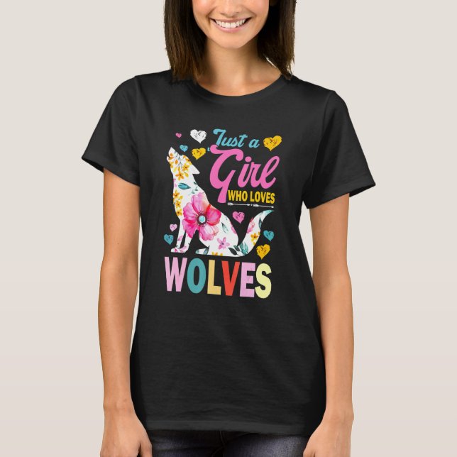 Nur ein Mädchen, das Wolfen Niedlichen Wolf Lieben T-Shirt (Vorderseite)