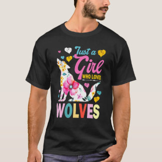 Nur ein Mädchen, das Wolfen Niedlichen Wolf Lieben T-Shirt