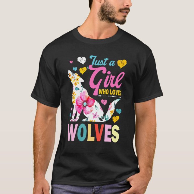 Nur ein Mädchen, das Wolfen Niedlichen Wolf Lieben T-Shirt (Vorderseite)
