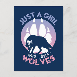 Nur ein Mädchen, das Wolves Liebe Postkarte