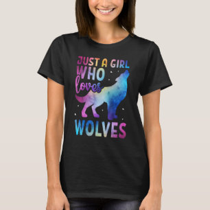 Nur ein Mädchen, das Wolves Watercolor Liebe Niedl T-Shirt