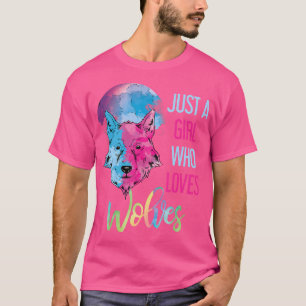 Nur ein Mädchen, das Wolves Wild Animal Girls Wol  T-Shirt