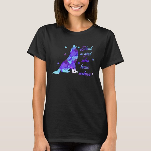 Nur ein Mädchen, das Wolves Wolf Liebe Fans von Ti T-Shirt (Vorderseite)