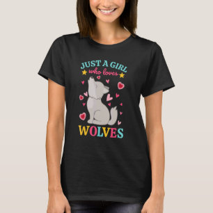 Nur ein Mädchen, das Wolves Wolfdog Howling Wol Li T-Shirt