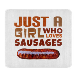 Nur ein Mädchen, das Würstchen Liebe Schneidebrett