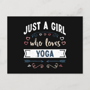 Nur ein Mädchen, das Yoga liebt Lustige Geschenke Postkarte