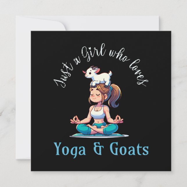 Nur ein Mädchen, das Yoga und Ziegen Liebe Einladung (Vorderseite)
