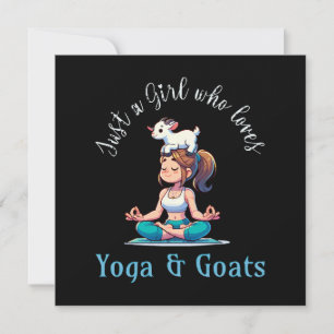 Nur ein Mädchen, das Yoga und Ziegen Liebe Einladung