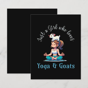 Nur ein Mädchen, das Yoga und Ziegen Liebe RSVP Karte