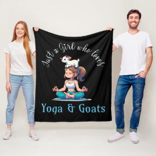 Nur ein Mädchen, das Yoga und Ziegen liebt Fleecedecke