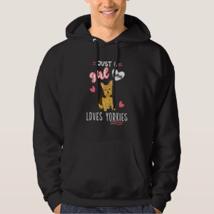 Nur ein Mädchen, das Yorkies Yorkshire Terrier Lie Hoodie