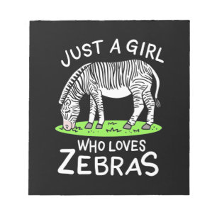 Nur ein Mädchen, das Zebras Lieben Notizblock