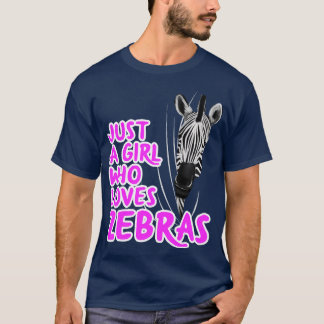 Nur ein Mädchen, das Zebras Lieben T-Shirt