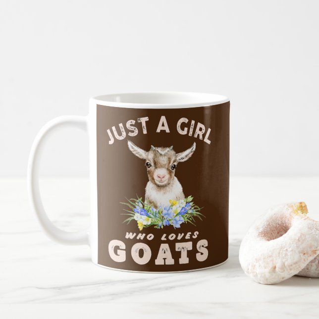 Nur ein Mädchen, das Ziegen Liebe niedliche Wasser Kaffeetasse (Mit Donut)