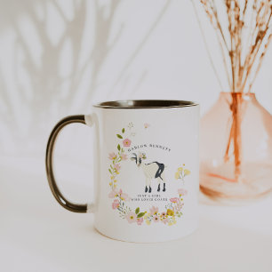 Nur ein Mädchen, das Ziegen liebt Monogramm Tasse