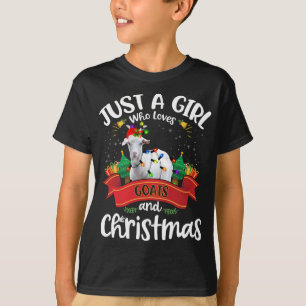 Nur ein Mädchen, das Ziegen und Weihnachten Weihna T-Shirt