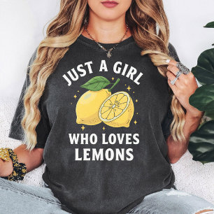 Nur ein Mädchen, das Zitronen liebt, süße Fruchtgr T-Shirt