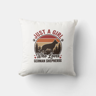 Nur ein Mädchen Deutscher Schäferhund Vintage Hund Kissen