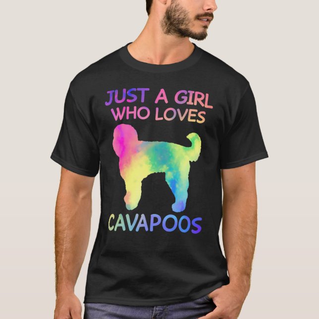 Nur ein Mädchen, die Cavapoos Funny Cavapoo Lover  T-Shirt (Vorderseite)