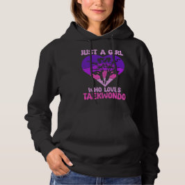 Nur ein Mädchen, die Lieben Taekwondo Herz Retro S Hoodie