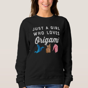 Nur ein Mädchen, die Origami Faltenpapier Fox Wo L Sweatshirt