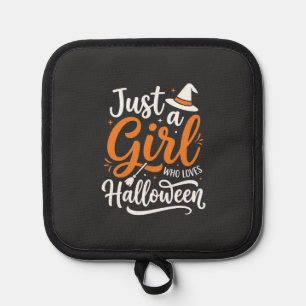Nur ein Mädchen Halloween-Vektorkunst Topflappen