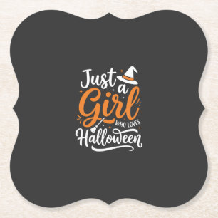 Nur ein Mädchen Halloween-Vektorkunst Untersetzer