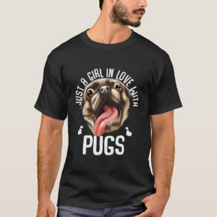 Nur ein Mädchen in Liebe mit Mops Niedliche Puglif T-Shirt