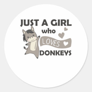 Nur ein Mädchen Lieben der Donkey - Sweet Donkey Runder Aufkleber