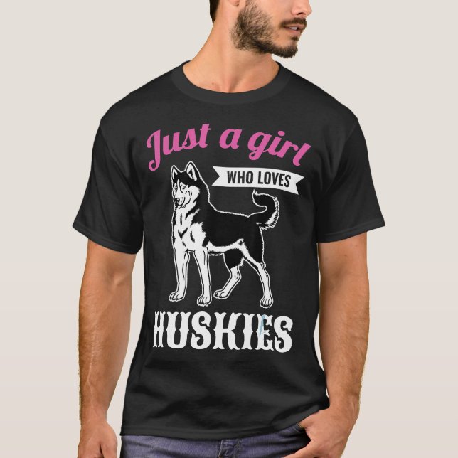 Nur ein Mädchen Lieben Huskies Frauen Mädchen sibi T-Shirt (Vorderseite)