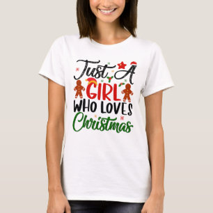 Nur ein Mädchen Lieben Weihnachten T-Shirt