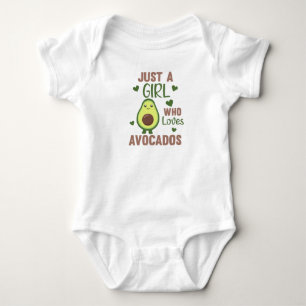 Nur ein Mädchen liebt Avocado Süße Avocado Baby Strampler