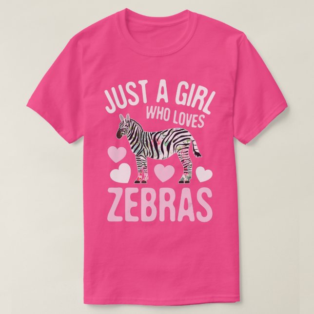 Nur ein Mädchen mit Lieben Zebras Wildlife Safari  T-Shirt (Design vorne)