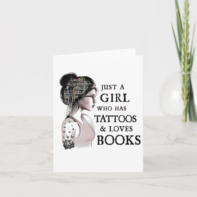 Nur ein Mädchen mit Tattoos und Lieben bucht _1 Karte (Vorderseite)
