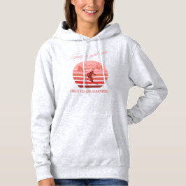 Nur ein Mädchen Ski abwärts pink Hoodie