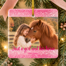 Nur Ein Mädchen Und Ihr Pferd Pink Sparkle Foto