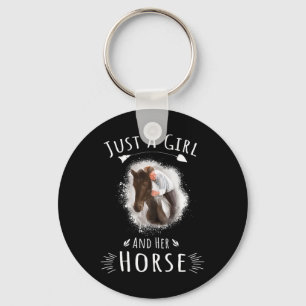 Nur ein Mädchen und ihr Pferdezitat Horseck reiten Schlüsselanhänger