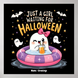Nur ein Mädchen Wartete zu Halloween Spooky Summer Poster