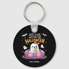 Nur ein Mädchen Wartete zu Halloween Spooky Summer Schlüsselanhänger